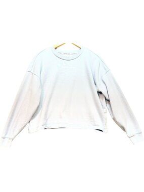 Calvin Klein Jeans Womens Cropped Crew Neck Sweatshirt Long Sleeve M Powder Blue